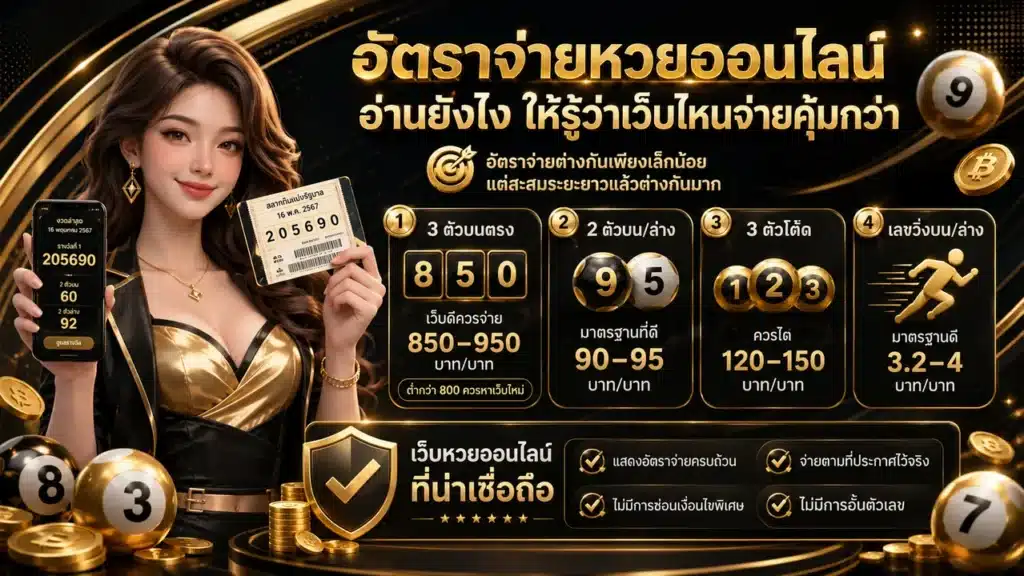 อัตราจ่ายหวยออนไลน์ เว็บไหนจ่ายคุ้มกว่า
