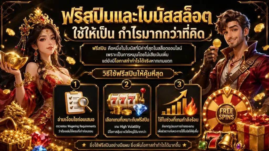 สล็อตออนไลน์ ฟรีสปิน โบนัส ใช้ให้เป็นกำไร