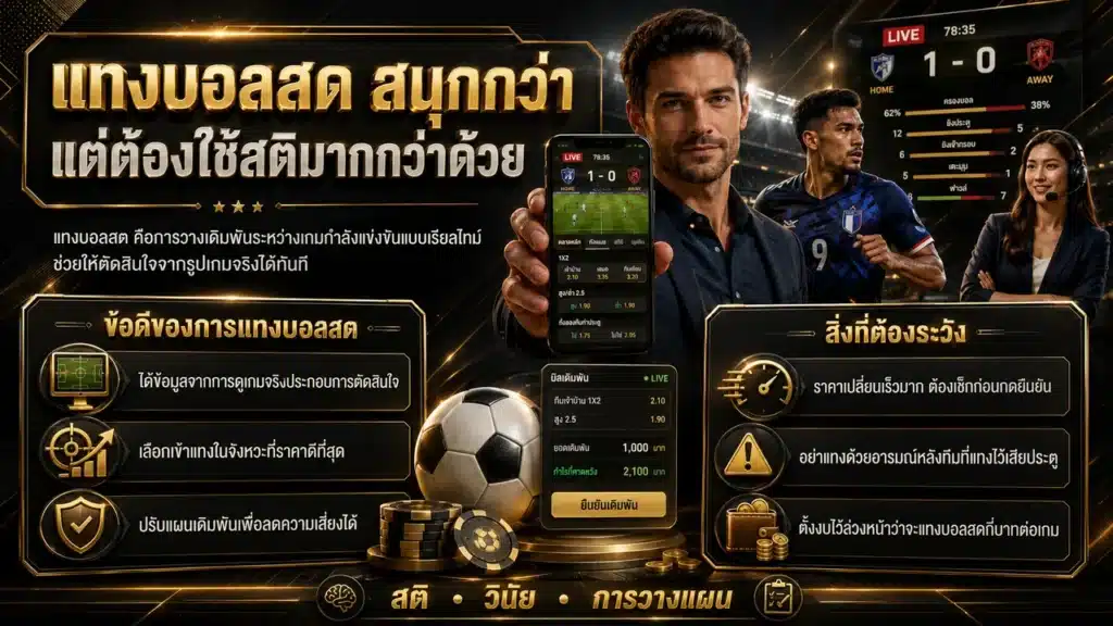 เว็บแทงบอล แทงบอลสดสนุกกว่าแต่ต้องใช้สติและวางแผนให้มากกว่าเดิม